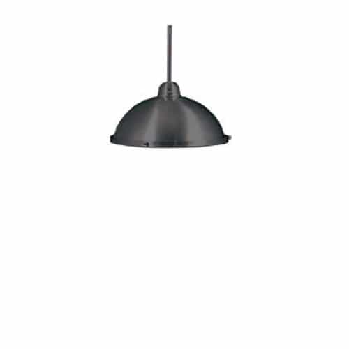 HomEnhancements 13-in Metal Dome Pendant Cover, White Glass, Matte Black