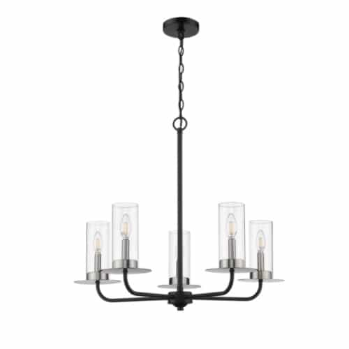 Vivio 300W Aura LED Chandelier, Two-Toned, 5-Light, 120V, Brushed Nickel