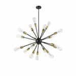 Vivio Odyssey Sputnik LED Chandelier, Sphere, 18-Light, Matte Black/Gold