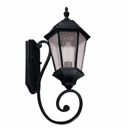 HomEnhancements 60W Medium Coach Light Fixture, E26, 120V, Matte Black/Clear