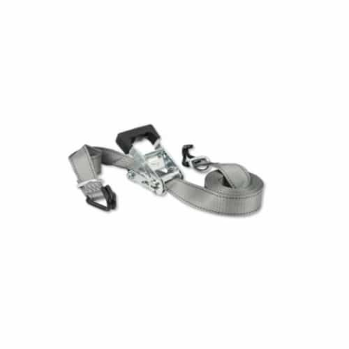 Keeper Ratchet Tie-Down Straps w/ Double J Hooks, Silver