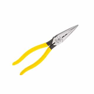 Klein Tools 8'' Side Cutting Heavy Duty Alloy Steel Long Nose Pliers (Klein  Tools D203-8N)