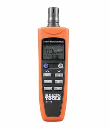 Klein Tools Handheld LCD Backlit Carbon Monoxide Meter with Batteries and Pouch