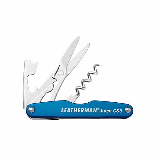 Leatherman Blue Stainless Steel 4 Tool Juice CS3 Pocket Multitool