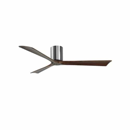 Matthews Fan 52-in 32W Irene-3H Ceiling Fan w/Remote, DC, 6-Speed, 3-Walnut Blades, Polished Chrome