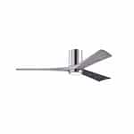 60-in 30W Irene-3HLK Ceiling Fan w/Light, DC, 6-Speed, 3-Barn Wood Blade, Polished Chrome