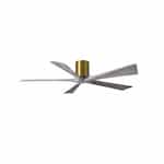 Matthews Fan 52-in 31W Irene-5H Ceiling Fan w/Remote, DC, 6-Speed, 5-Barn Wood Blades, Brushed Brass