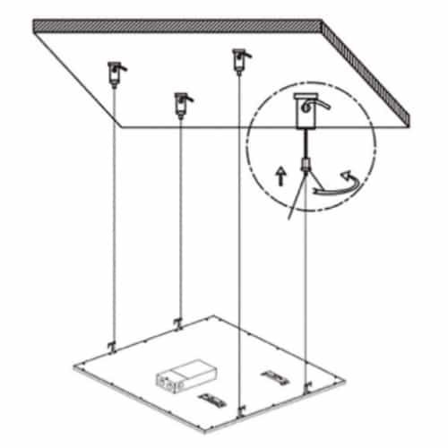 MaxLite 2X2 Cable Hanging Kit for Edge-Lit & Back-Lit Flat Panels