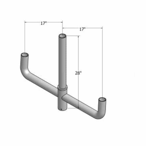 MaxLite Tenon Top Pole Steel Mount, Bullhorn Bracket, 3 Arm 180 Degree, Bronze