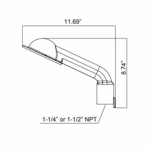 MaxLite Stanchion Mount Bracket for HLRM Series, 1-1/2 NPT, 25 Degrees