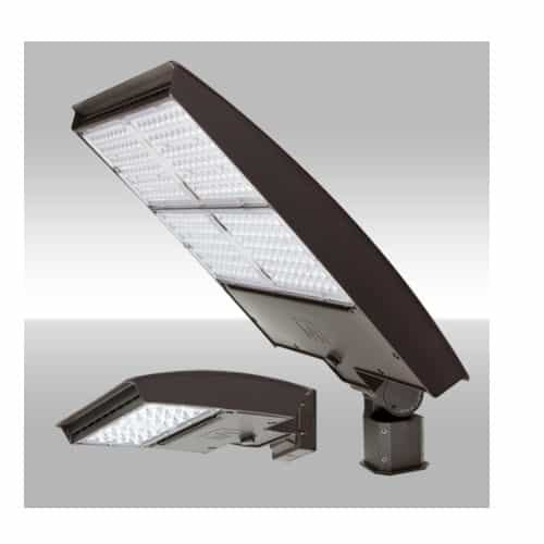 MaxLite 75W LED Area Light w/Trunnion, Wide, 277V-480V, Selectable CCT, BRZ