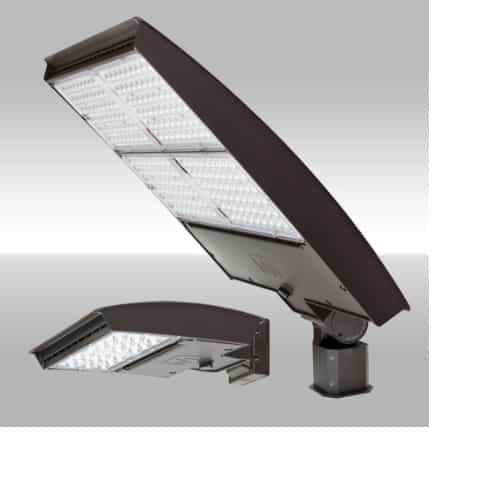 MaxLite 200W LED Area Light w/ Arm, Type 5, 277V-480V, Selectable CCT, Bronze