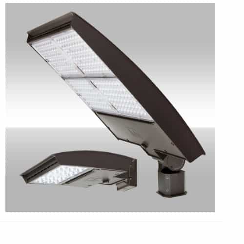 MaxLite 320W LED Area Light w/ Trunnion, Wide, 277V-480V, Selectable CCT, BRNZ