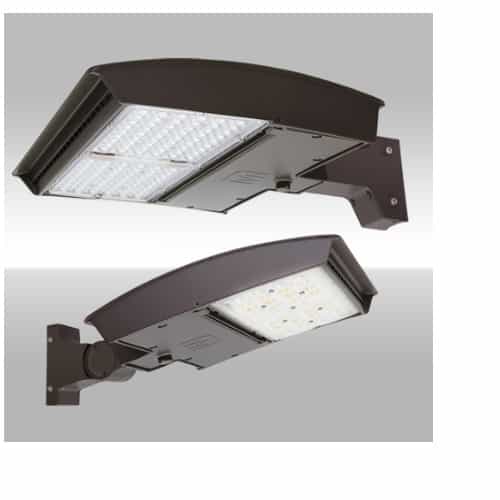 MaxLite 320W LED Area Light w/ Arm, Wide, 277V-480V, Selectable CCT, Bronze