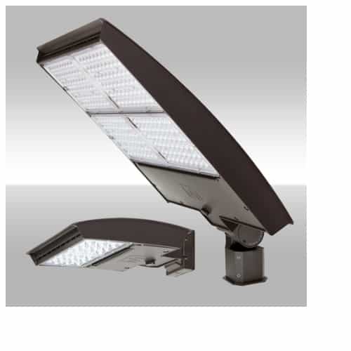 MaxLite 320W LED Area Light w/ Trunnion, Narrow, 277V-480V, Selectable CCT, BZ