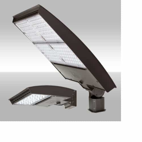 MaxLite 200W LED Area Light w/Flex Arm, Type 3M, 277V-480V, Selectable CCT, BZ