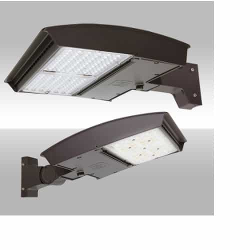 MaxLite 200W LED Area Light w/ Flex Arm, Wide, 277V-480V, Selectable CCT, BRZ