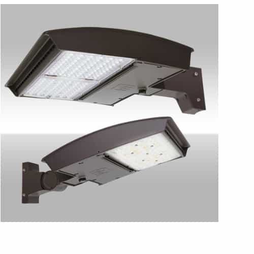 MaxLite 320W LED Area Light w/Flex Arm, Type 4W, 277V-480V, Selectable CCT, BZ