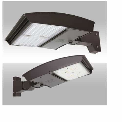 MaxLite 320W LED Area Light w/ Flex Arm, Wide, 277V-480V, Selectable CCT, BRNZ