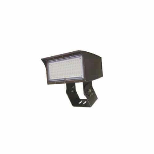 MaxLite 80W LED Medium Flood Light w/ Trunnion Mount & Photocell, Dim, 9900 lm, 4000K, Bronze