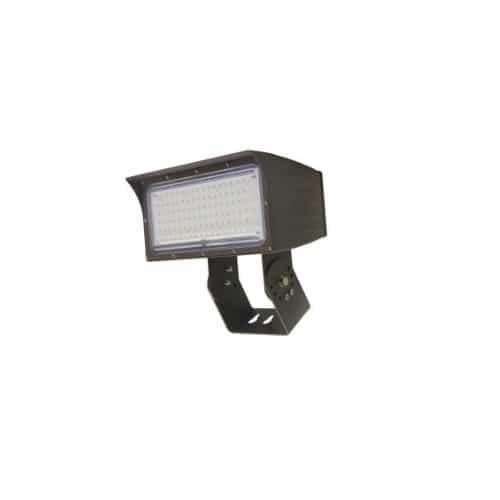 MaxLite 80W LED Medium Flood Light w/ Trunnion Mount & Photocell, Dim, 9900 lm, 5000K, Bronze