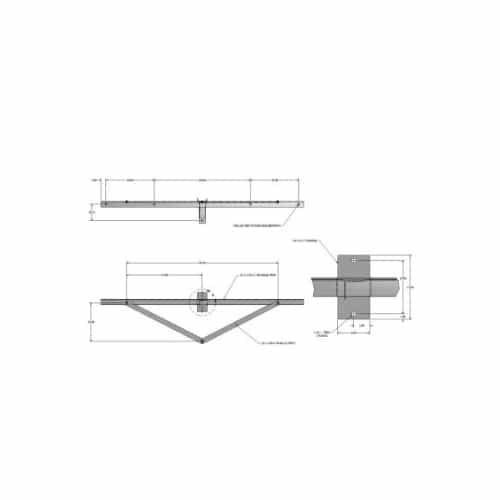 MaxLite Angle Crossarm Mount for Wood Poles, 5 Fixtures, Bronze