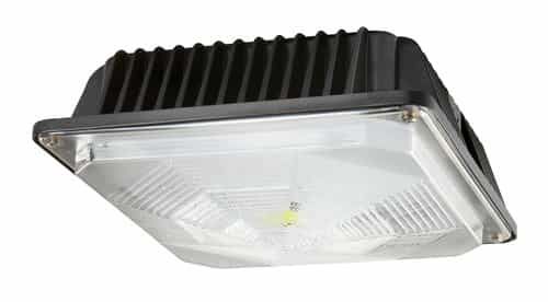 MaxLite 58W LED Low-Profile Canopy Light, 5100 Lumens, 277V, Dimmable, Bronze