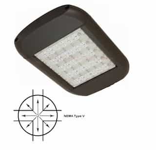 160W QuadroMax LED Security Street Light, White, Type V, 5000K, 347-480V