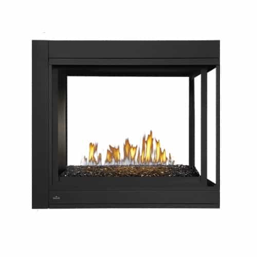 Napoleon Ascent 3-Sided Direct Vent Fireplace w/ Glass Bed, Natural Gas