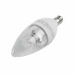 NaturaLED 4.5W LED B11 Bulb, Dimmable, E12, 325 lm, 120V, 3000K, Clear