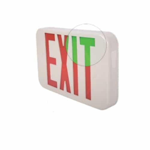 NaturaLED 1W LED Green & Red Emergency Exit Sign, 120V-277V, WH