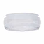 6.5-in Outside Drum Glass Shade w/ Clear Sides & Bottom, White