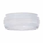 8.38-in Outside Drum Glass Shade w/ Clear Sides & Bottom, White
