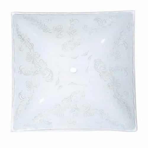 Nuvo 14-in Floral Pattern Square Glass Lamp Shade, White