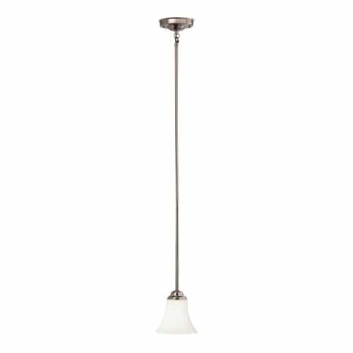 Nuvo Dupont Mini Pendant Light, Satin White Glass, Brushed Nickel