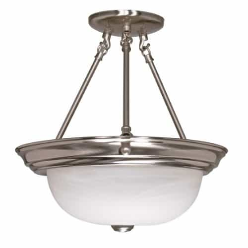 Nuvo  15" 3-Light Semi-Flush Mount Ceiling Light, Brushed Nickel