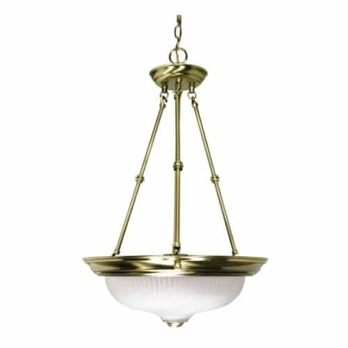 Nuvo 3-Light 15" Hanging Pendant Light Fixture, Antique Brass