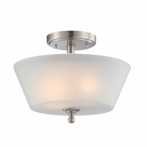 Nuvo Surrey Semi Flush Light, Frosted Glass
