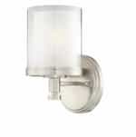 Nuvo 100W Decker Vanity Light, Clear & Frosted, 1-Light, Brushed Nickel