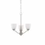Patton Chandelier Light, Arms Up, 3-Light, Brushed Nickel