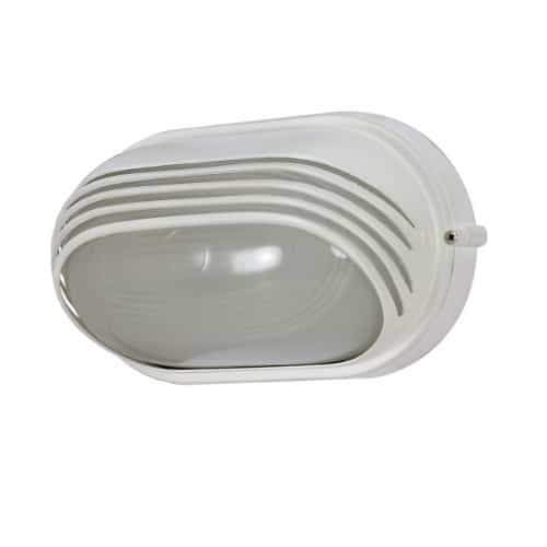 Nuvo 10-in Bulk Head Fixture, Oval Hood, White