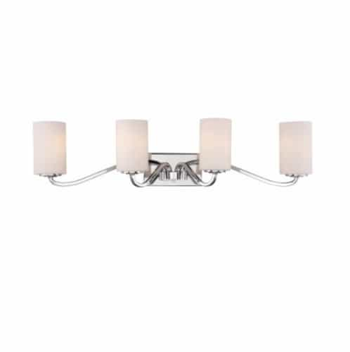 Nuvo 100W Willow Vanity Light Fixture, 4-Light, Polished Nickel