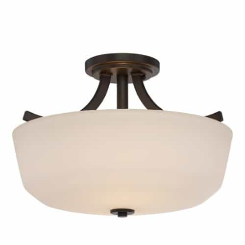 Nuvo Laguna LED Semi Flush Mount Ceiling Light, Forest Bronze