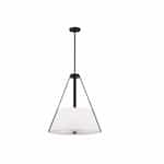 Brewster Pendant Fixture w/o Bulbs, 3-Light, Faux Leather Straps, B/W