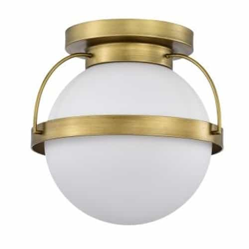 Nuvo Lakeshore Small Flush Mount Fixture w/o Bulb, 120V, Natural Brass