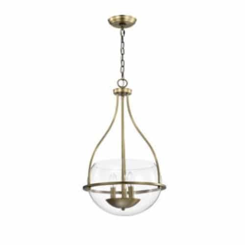 Nuvo 14-in Amado Pendant Light Fixture w/o Bulbs, 3-Light, Vintage Brass