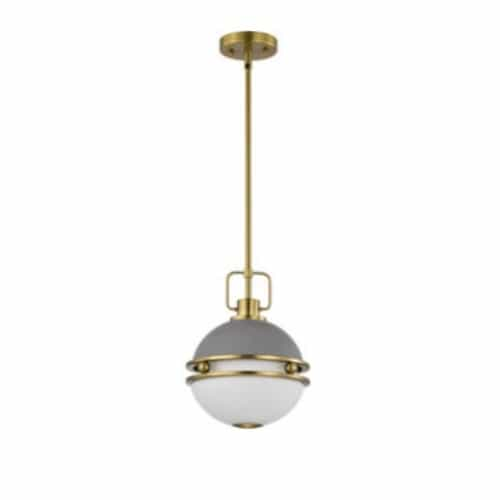 Nuvo 10-in Everton Pendant Fixture w/o Bulb, 120V, Matte Gray/Brass