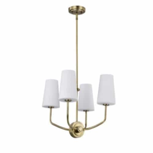 Nuvo Cordello Chandelier Fixture w/o Bulbs, 4-Light, 120V, Vintage Brass