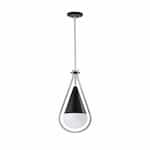 10-in Admiral Pendant Fixture w/o Bulb, Matte Black/Brushed Nickel