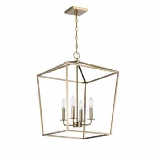 Nuvo Emma Small Pendant Fixture w/o Bulbs, 4-Light, 120V, Burnished Brass